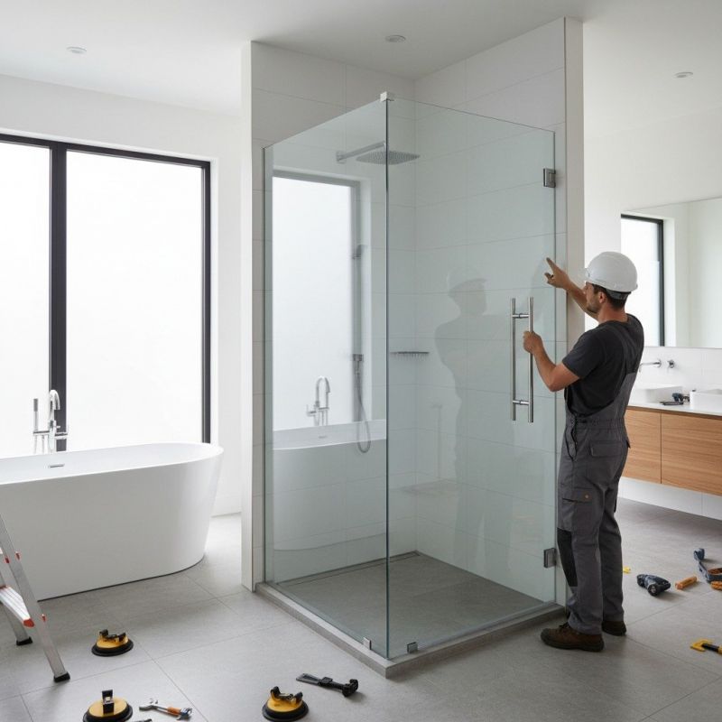 Glass Shower Door Installation detail
